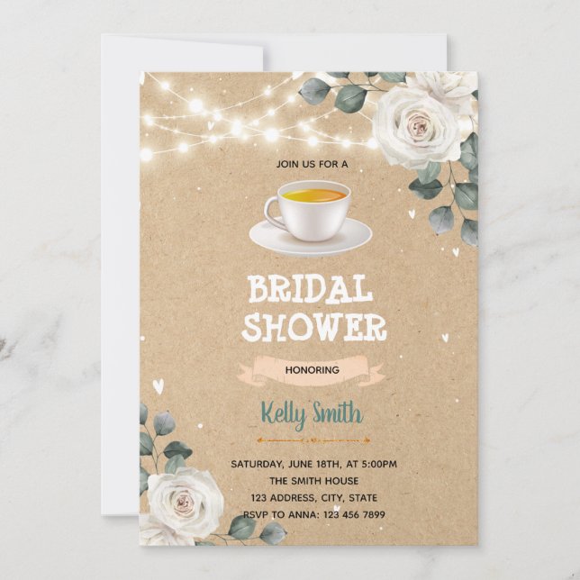 Invitation L'amour brasse thé nuptiale douche thème invitatio (Devant)