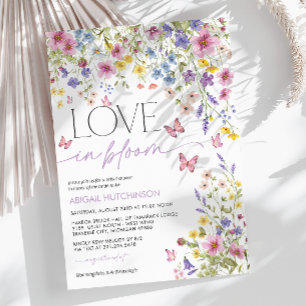 Invitation L'amour dans la Fête des mariées papillon en fleur