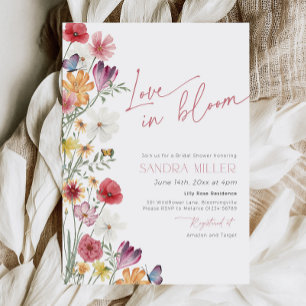 Invitation L'amour dans la Fleur sauvage en fleur Fête des ma