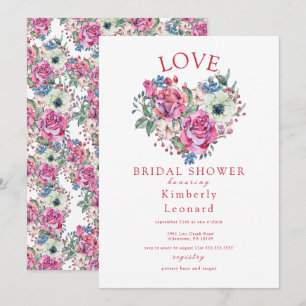 Invitation L'amour dans la floraison nuptiale de douche Invit