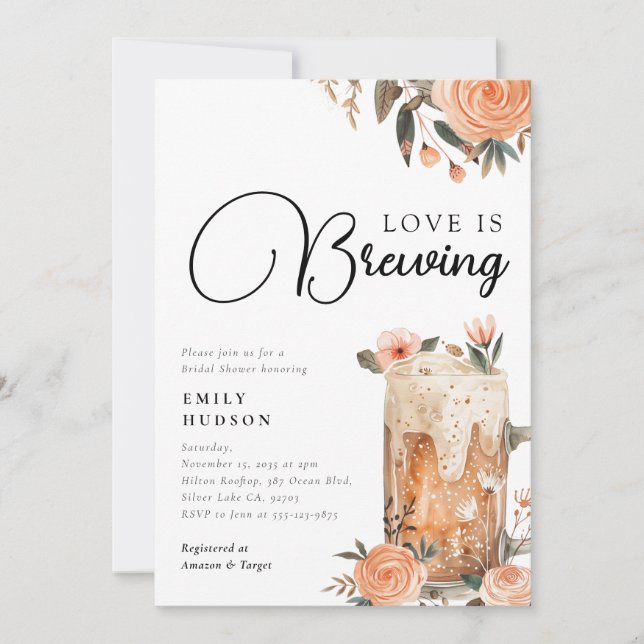 Invitation L'amour de la bière brasse l'invitation de la douc (Devant)