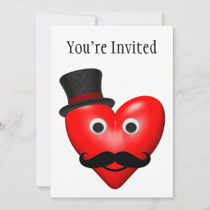 Invitation L'Amour De La Moustache Avec Le Tophat