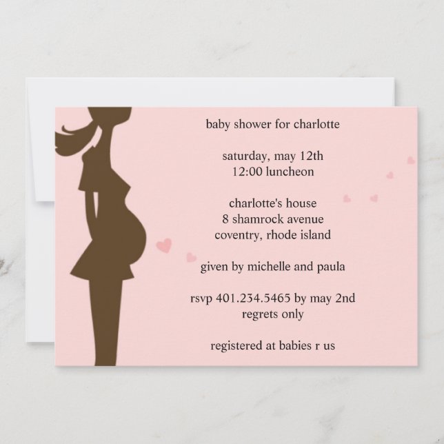 Invitation l'amour du ventre; baby shower (Devant)