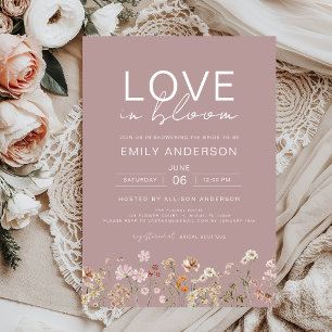 Invitation L'amour en fleur Fleur sauvage Fête des mariées ro