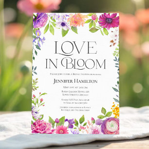 Invitation L'amour en fleurs Fête de mariage en aquarelle f