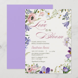 Invitation L'amour en fleurs sauvages Fête des mariées de pri