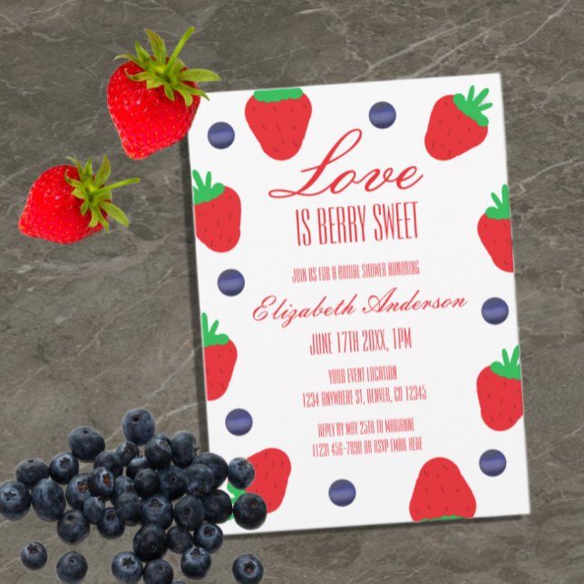 Invitation L'amour est Berry Fête des mariées de fruits sucré (Créateur téléchargé)