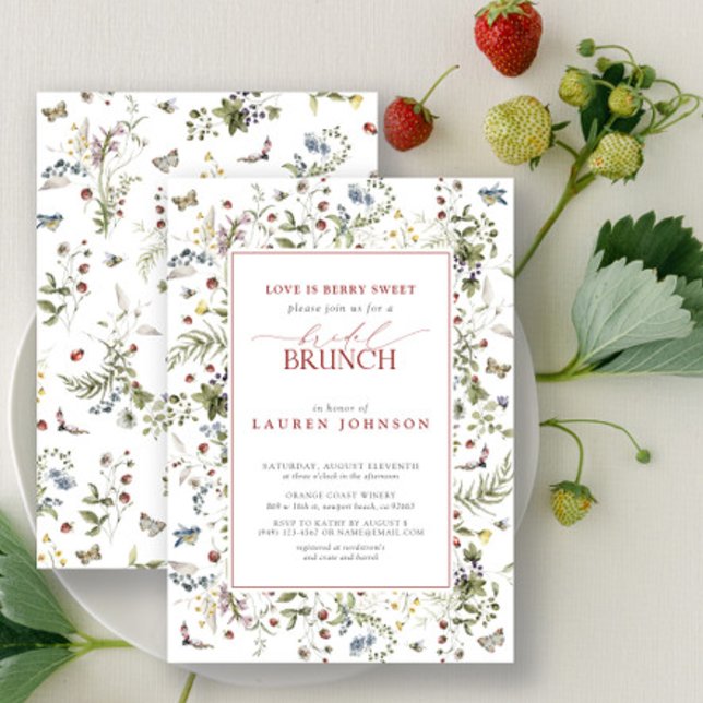 Invitation L'amour est Berry Sweet Fleur sauvage Red Bridal B (Bridal Shower Invitation!)