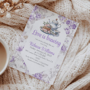 Invitation L'amour est brasser Lavender Thé Fête des mariées