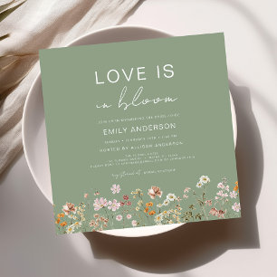 Invitation L'amour est dans la Fête des mariées Fleur sauvage