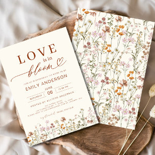 Invitation L'amour est dans la Fête des mariées Fleur sauvage
