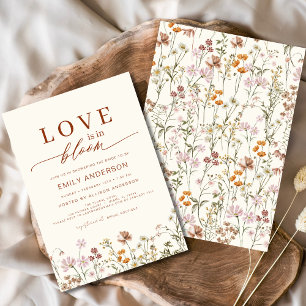 Invitation L'amour est dans la Fête des mariées Fleur sauvage