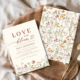 Invitation L'amour est dans la Fête des mariées Fleur sauvage