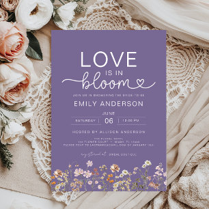 Invitation L'amour est dans la Fête des mariées Fleur sauvage