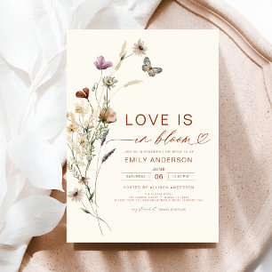 Invitation L'amour est dans la Fête des mariées Fleur sauvage
