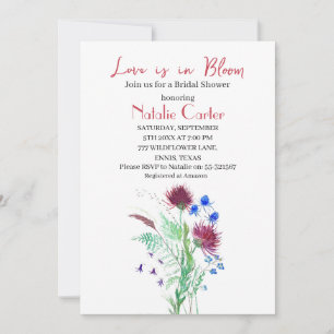 Invitation L'amour est dans la Fête des mariées florale Fleur