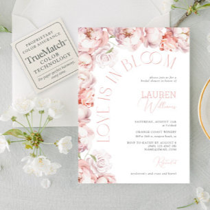 Invitation L'amour est dans la Fête des mariées florale rose