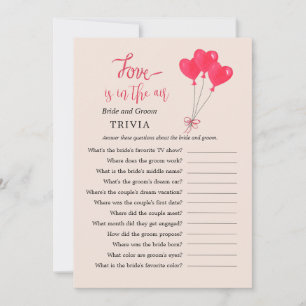 Invitation L'amour est dans l'Air Heart TRIVIA Jeux de douche