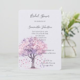 Invitation L'amour est dans l'air Lavender Hearts Baby Shower