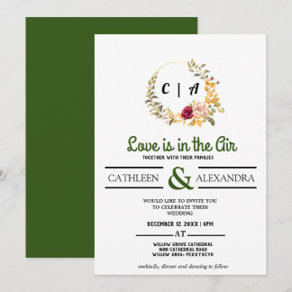 Invitation L'amour est dans l'air Script romantique avec élég