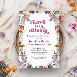 Invitation L'Amour Est Dans Le Fleur sauvage Fête des mariées