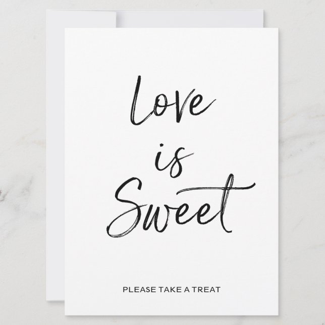Invitation L'amour est doux Signe | Lettre main stylisée (Devant)