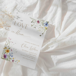 Invitation L'amour est en Fête des mariées de fleurs - Élégan