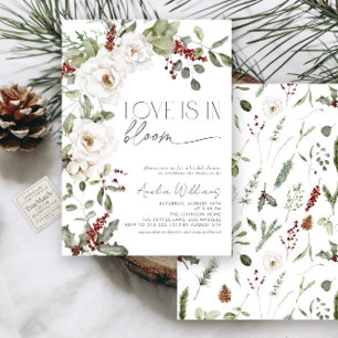 Invitation L'amour est en Fleur Blanche Fleur Blanc Pine Hive