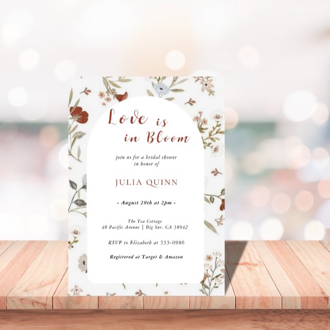 Invitation l'amour est en fleur de boho de douche nuptiale fl (Créateur téléchargé)
