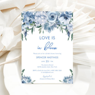 Invitation L'Amour Est En Fleur Dusty Blue Floral Fête des ma