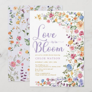 Invitation L'amour est en fleur   Fête des mariées Fleur sauv