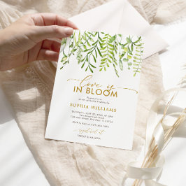 Invitation L'amour est en fleur | Fête des mariées verte