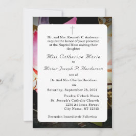 Invitation L'amour est en fleur Photo/Mariage Rose