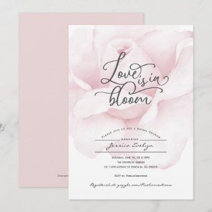 Invitation L'amour est en fleur, rose rosée poussiéreuse, flo