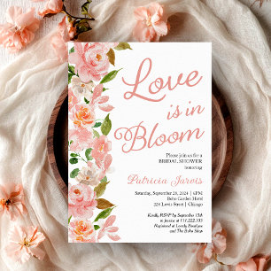 Invitation L'amour est en fleurs Fête de mariage floral rose 