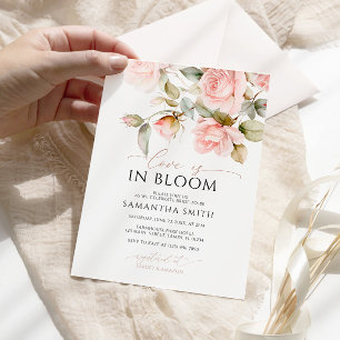 Invitation L'amour est en rose rose Fleur et Fête des mariées