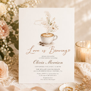 Invitation L'amour est en train de préparer un café pour une