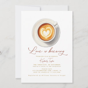 Invitation L'amour est en train de préparer une tasse de café