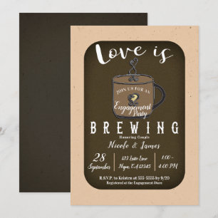 Invitation L'AMOUR EST EN TRAIN DE SE FAIRE Coffee Cafe Fête 