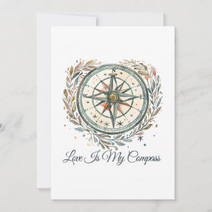 Invitation L'Amour est ma boussole – Design de fierté de camp