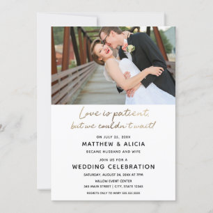 Invitation L'amour est patient Annonce de mariage Réception