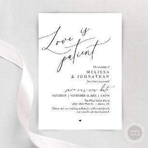Invitation « L'amour est patient » Annonce de report de maria