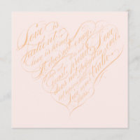 L'amour est patient.. blush & or calligraphie coeu
