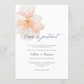 Invitation L'amour est patient Changer la date Fleur Invitati
