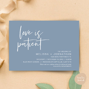 Invitation L'amour est patient, Changez notre date de mariage