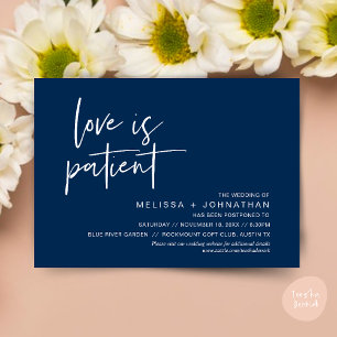 Invitation L'amour est patient, Changez notre date de mariage