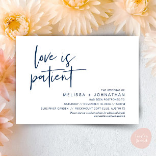 Invitation L'amour est patient, Changez notre date de mariage