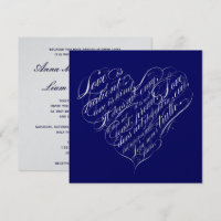 L'amour est patient.. cur calligraphique marine et