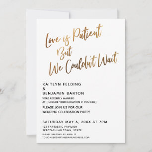 Invitation L'amour est patient mais nous n'avons pas pu atten