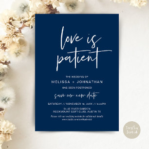 Invitation L'amour est patient, modifier la nouvelle date du